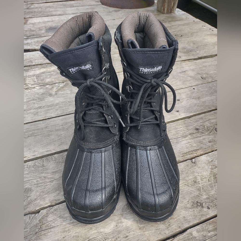 Men's Remington thinsulate Work boots/steel shank black waterproof size 11 lace